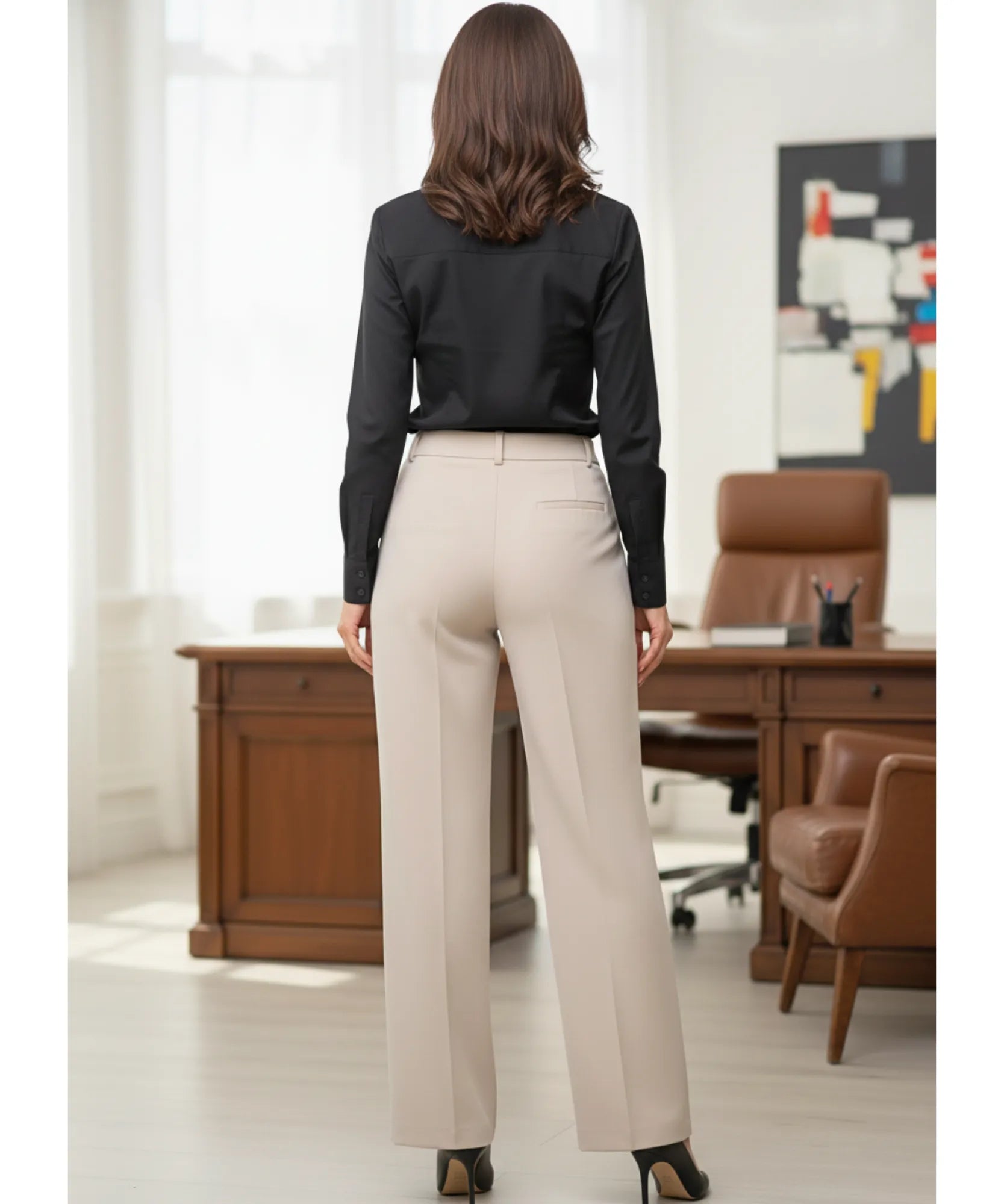Comprar calça alfaiataria feminina wide leg cintura alta tecido premium trabalho escritório barato ou em promoção ZARA
