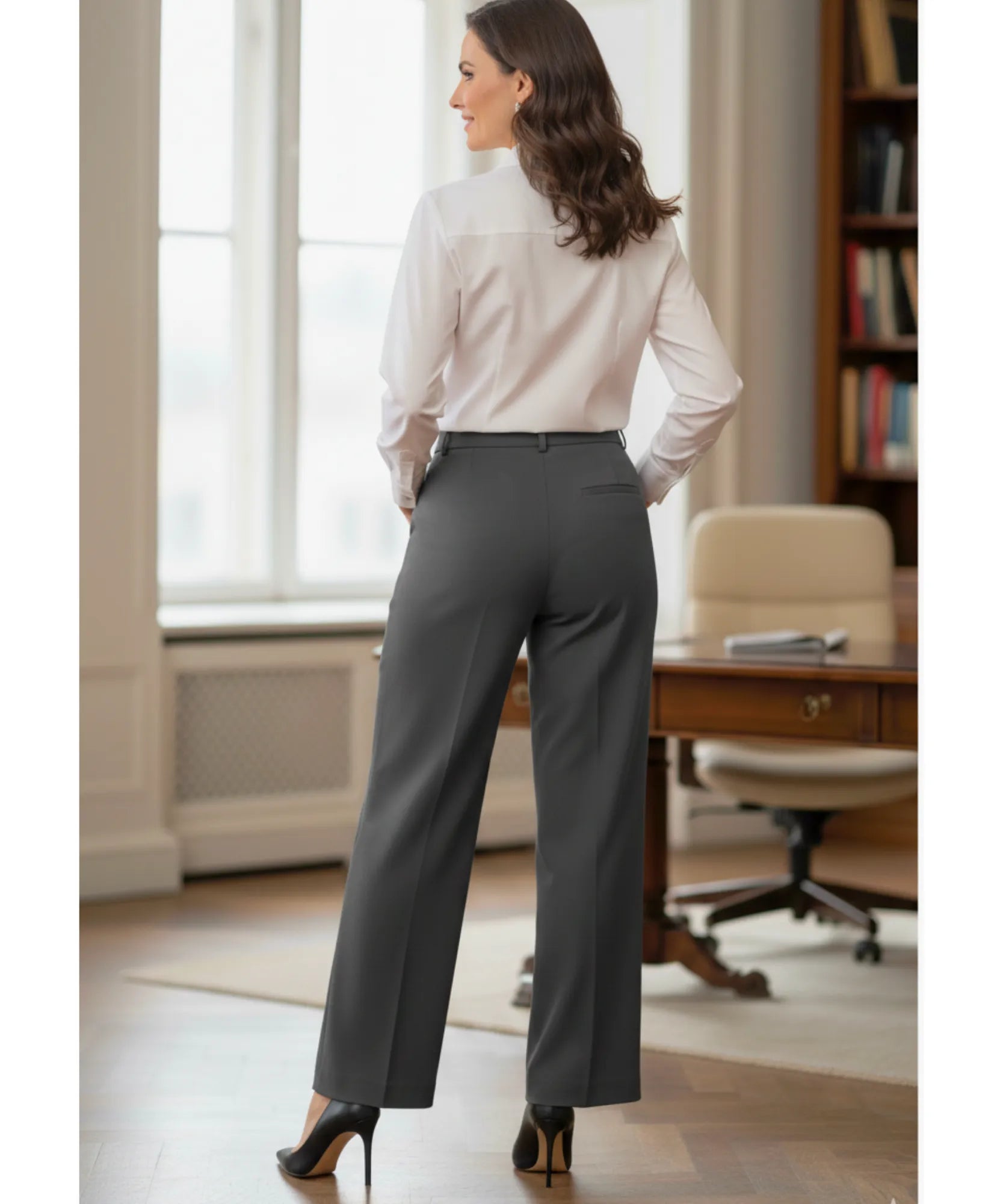 Comprar calça alfaiataria feminina wide leg cintura alta tecido premium trabalho escritório barato ou em promoção ZARA
