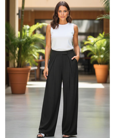 Women’s Wide Leg Tailored Pants High Waist | Trali