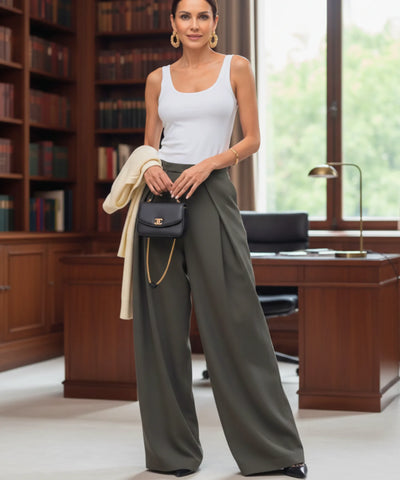 Women’s Wide Leg Tailored Pants High Waist | Trali