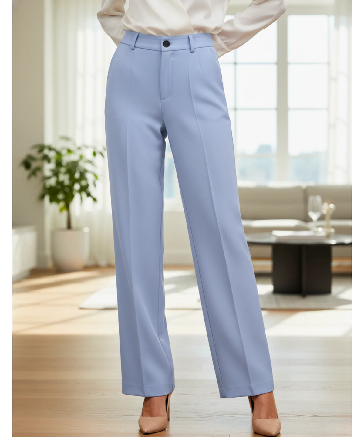 Women's High Waist Tailored Pants with Front Pleats | Helô