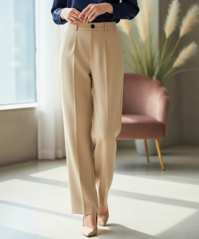 Women's High Waist Tailored Pants with Front Pleats | Helô
