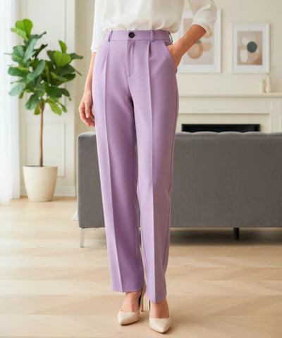 Women's High Waist Tailored Pants with Front Pleats | Helô