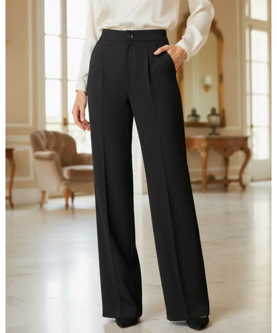 Women's High Waist Tailored Pants with Front Pleats | Helô