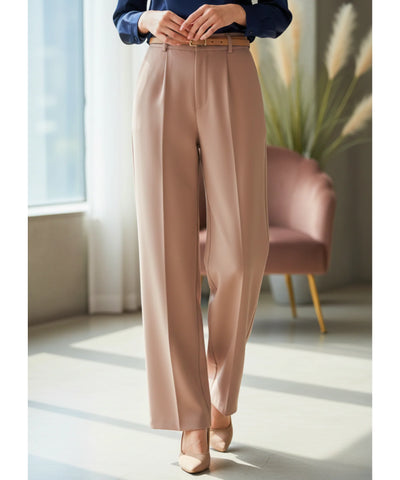 Women's High Waist Tailored Pants with Front Pleats | Helô