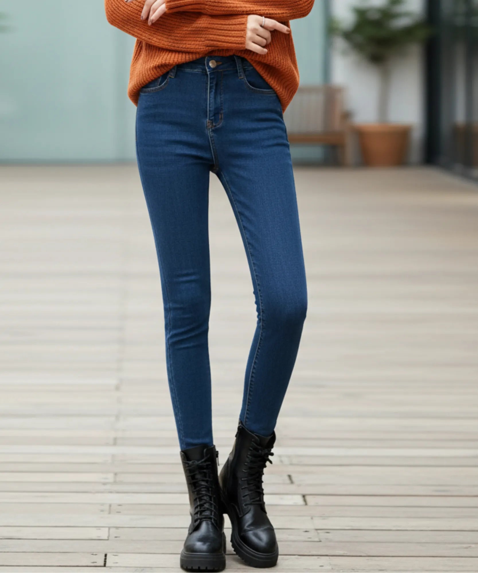 Women's Skinny Fleece-Lined Jeans, cozy fleece-lined interior