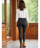 Women's fleece-lined leggings in black with a second-skin fit