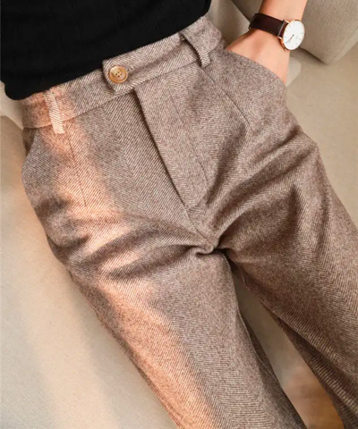 Women’s High Waisted Wool Tailored Dress Pants | Ricci