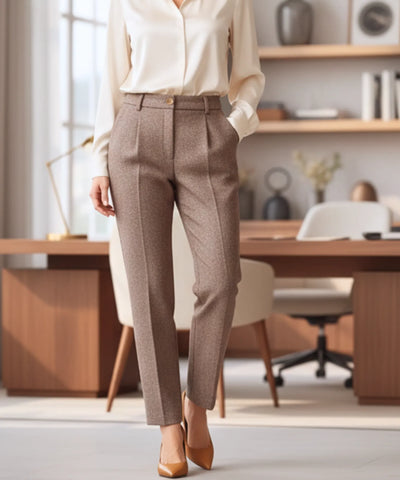 Women’s High Waisted Wool Tailored Dress Pants | Ricci