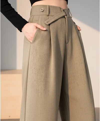 Comprar calça wide leg alfaiataria feminina cintura alta premium modelagem elegante escritório casual barato ou em promoção ZARA