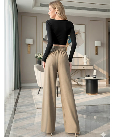 Comprar calça wide leg alfaiataria feminina cintura alta premium modelagem elegante escritório casual barato ou em promoção ZARA