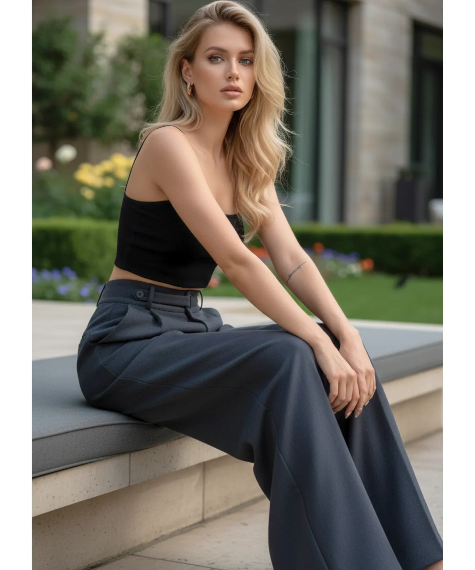 Comprar calça wide leg alfaiataria feminina cintura alta premium modelagem elegante escritório casual barato ou em promoção ZARA