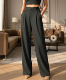 Comprar calça wide leg alfaiataria feminina cintura alta premium modelagem elegante escritório casual barato ou em promoção ZARA