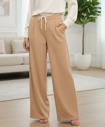 Women's Lightweight Wide Leg Tailored Pants High Waist | Cili