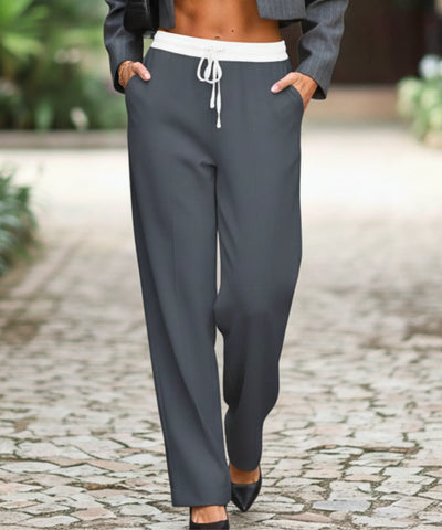 Women's Lightweight Wide Leg Tailored Pants High Waist | Cili