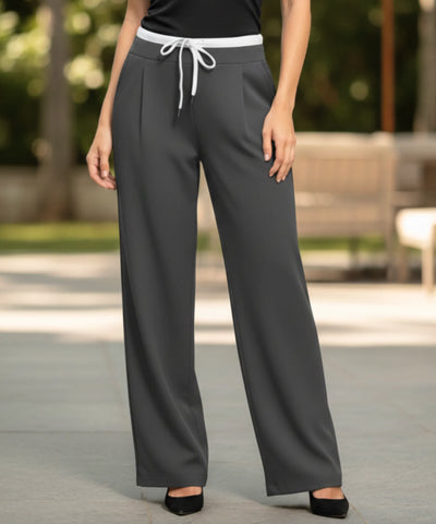 Women's Lightweight Wide Leg Tailored Pants High Waist | Cili