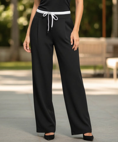 Women's Lightweight Wide Leg Tailored Pants High Waist | Cili
