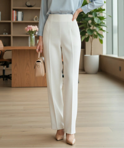 Comprar calça wide leg feminina branco cintura alta tecido leve respirável modelagem ampla confortável barato ou em promoção ZARA 