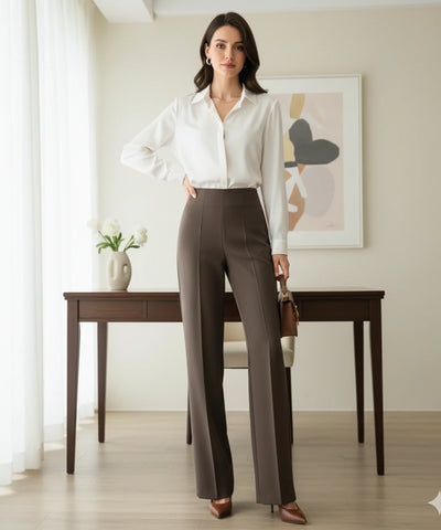 Women's High Waisted Wide Leg Pants Comfortable Casual | Ava