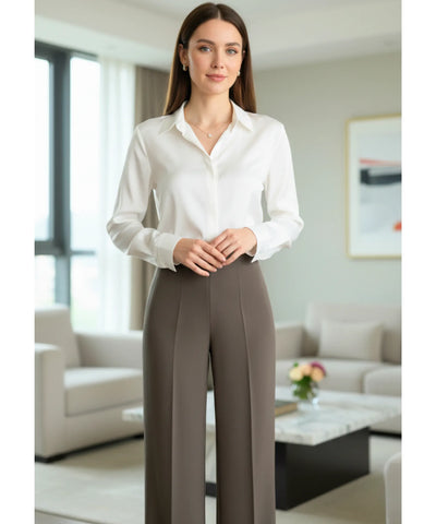 Women's High Waisted Wide Leg Pants Comfortable Casual | Ava