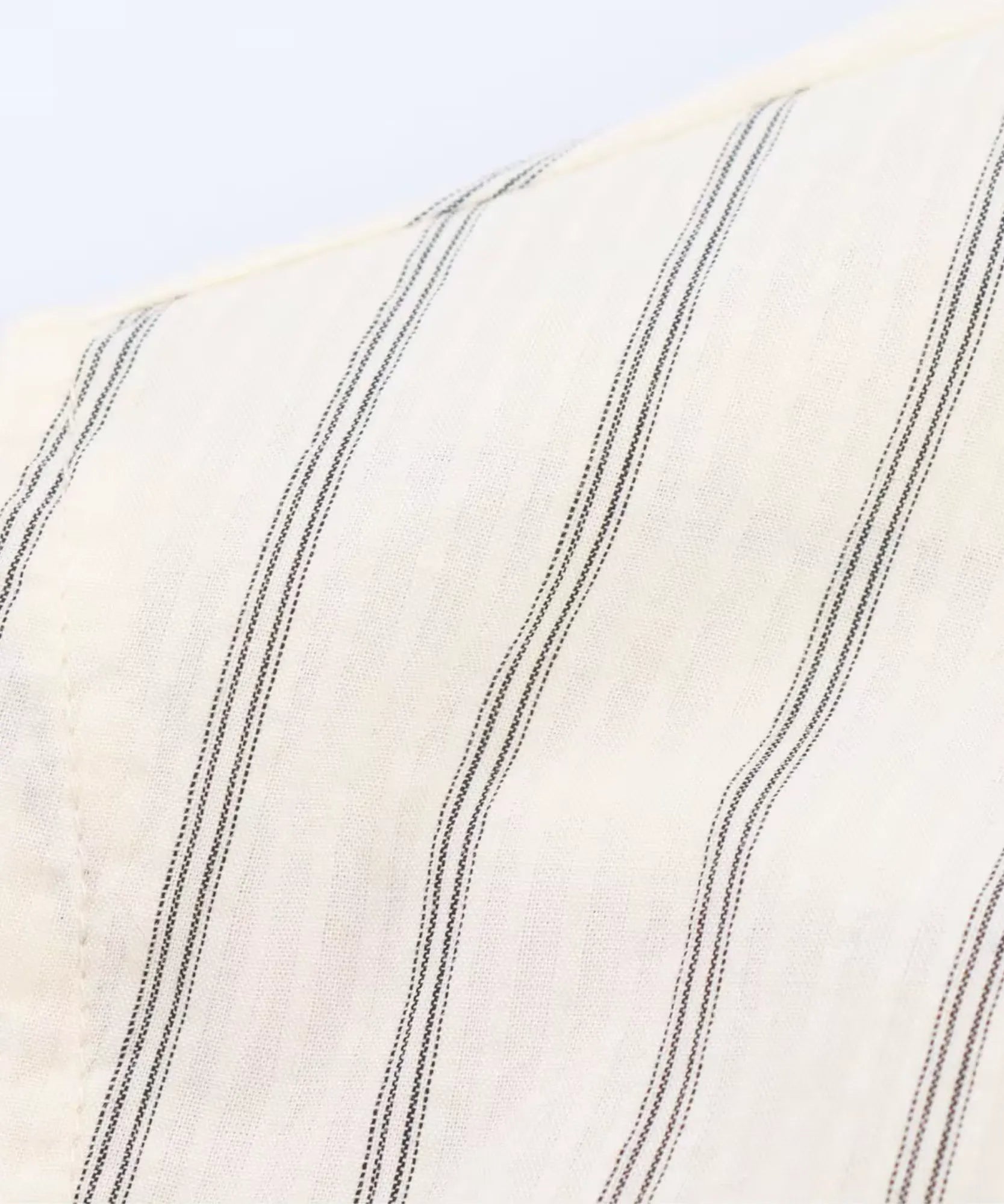 Ivory oversized striped shirt, pinstripe detail