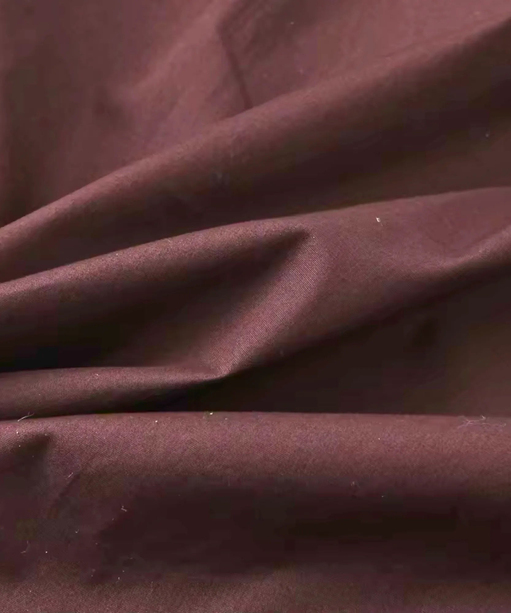 Mocha cotton blend tie neck blouse, fabric detail