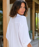 Women's Linen Oversized Shirt Long Sleeve | Lime