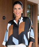 Women's Oversized Printed Button Down Shirt | Lina