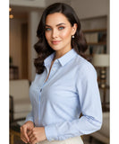 Comprar Camisa social feminina manga longa algodão premium azul para looks elegantes e casuais barato ZARA