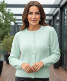 Comprar cardigan curto feminino peluciado com botões perolados elegantes para visual sofisticado e delicado em dias frescos barato ZARA