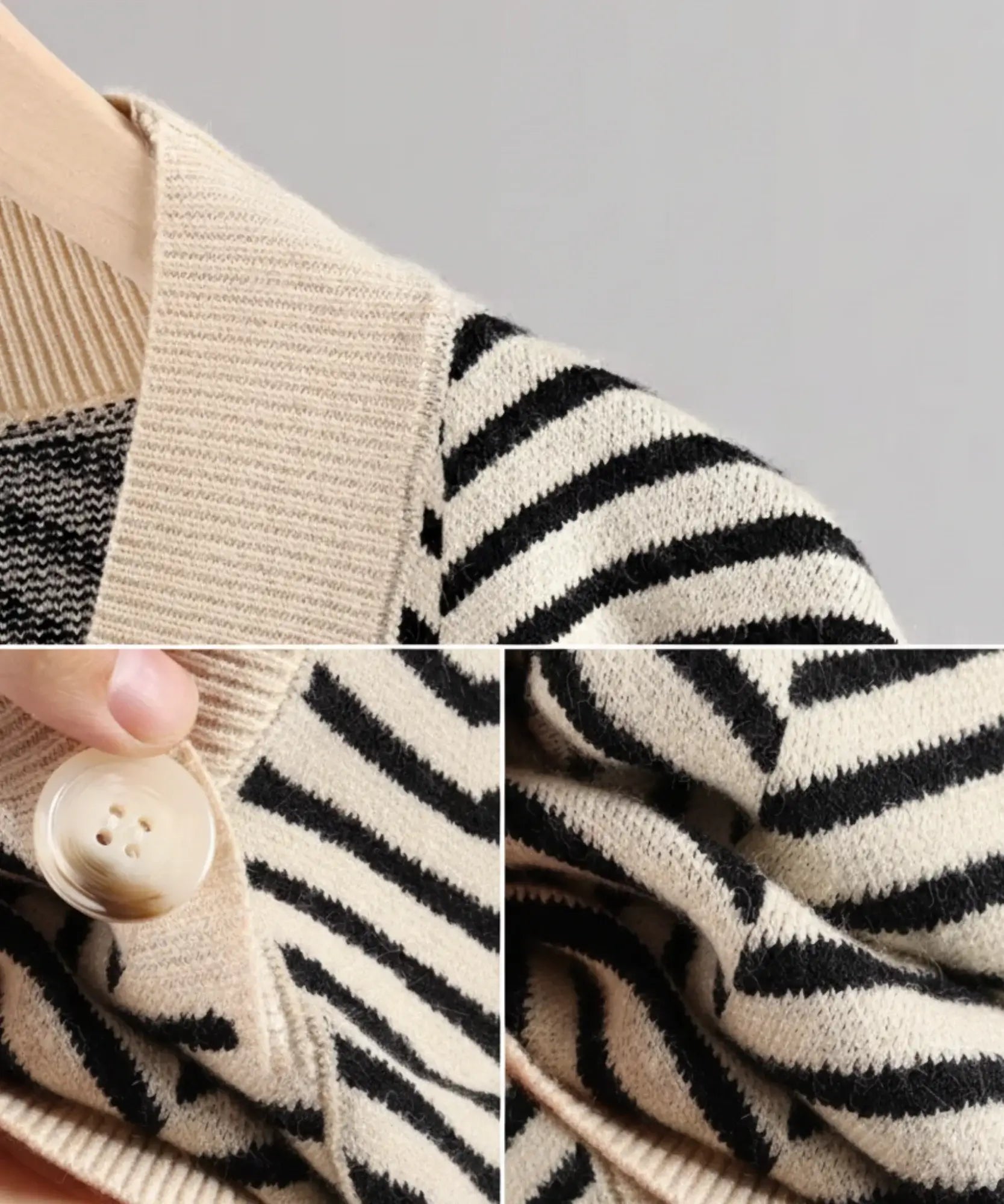  Comprar cardigan feminino tricot premium botões dourados elegante confortável trabalho barato promoção