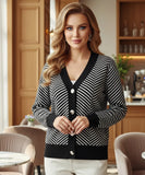  Comprar cardigan feminino tricot premium botões dourados elegante confortável trabalho barato promoção