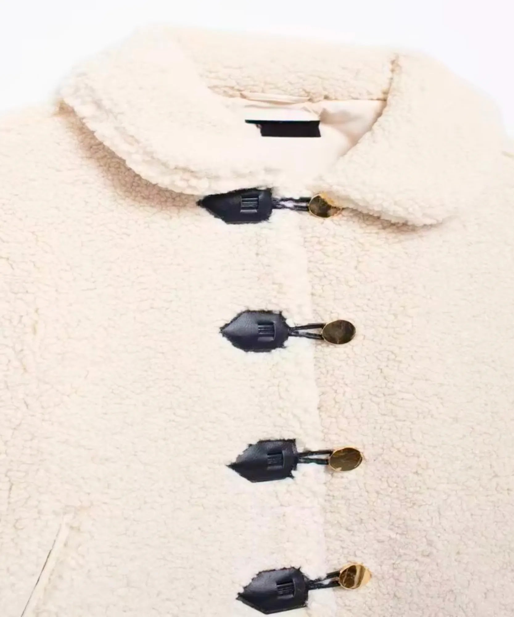 Women's teddy coat in ivory, full look