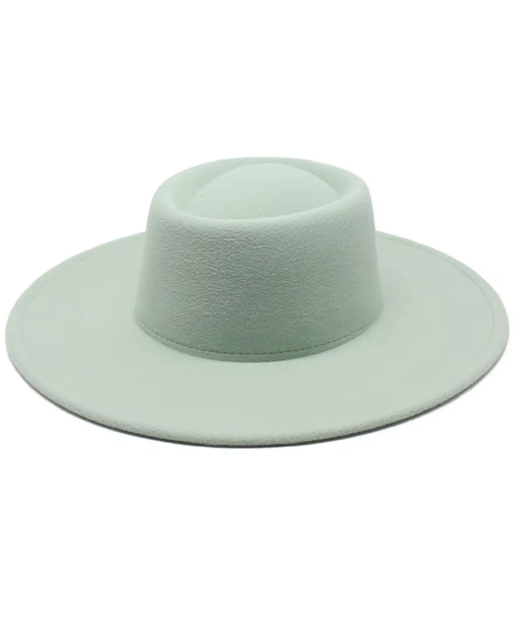 Women's wide-brim structured felt hat, front view