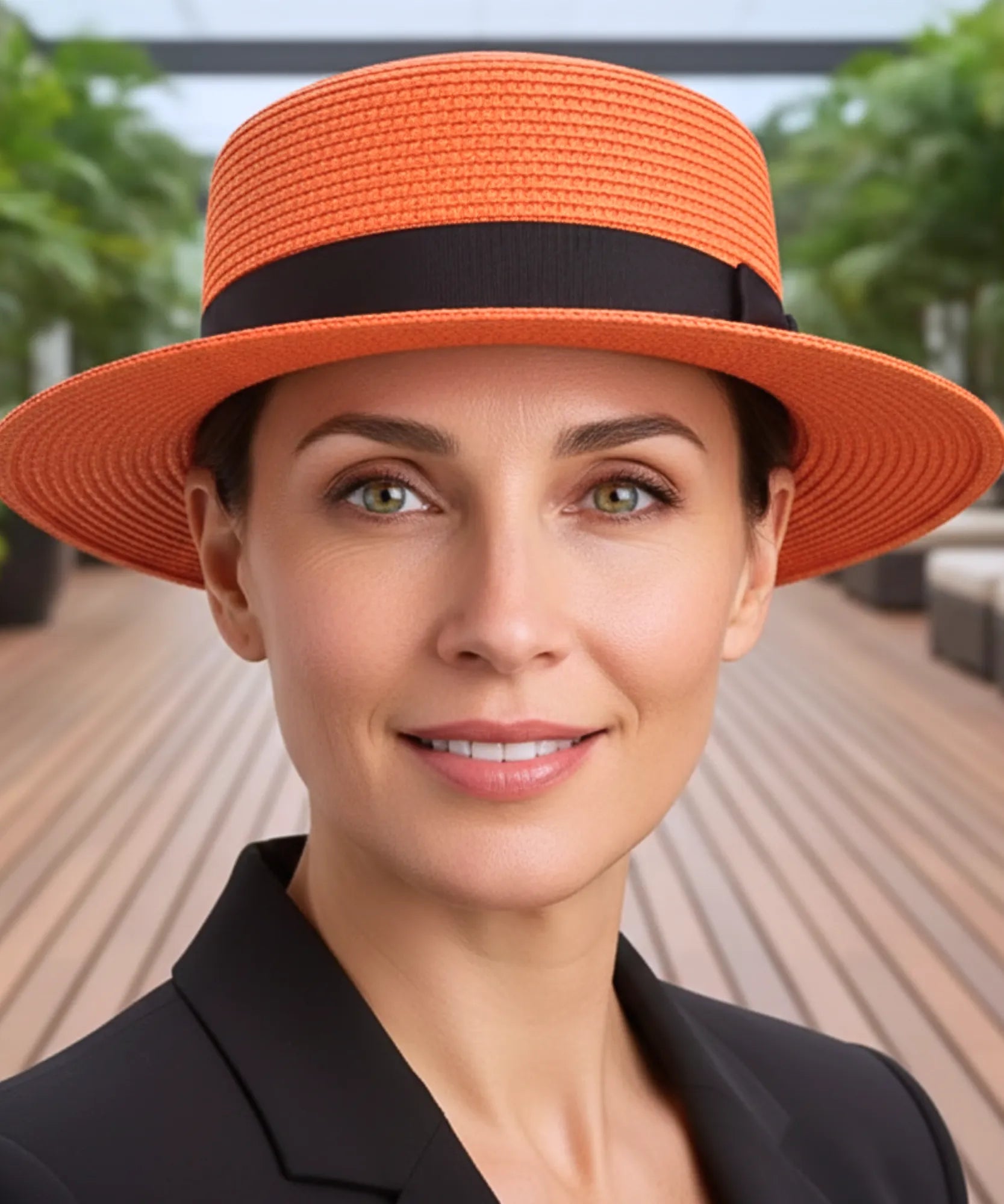 Comprar chapéu panamá feminino de palha com fita preta vintage elegante para verão praia e passeios barato ANELLIMN
