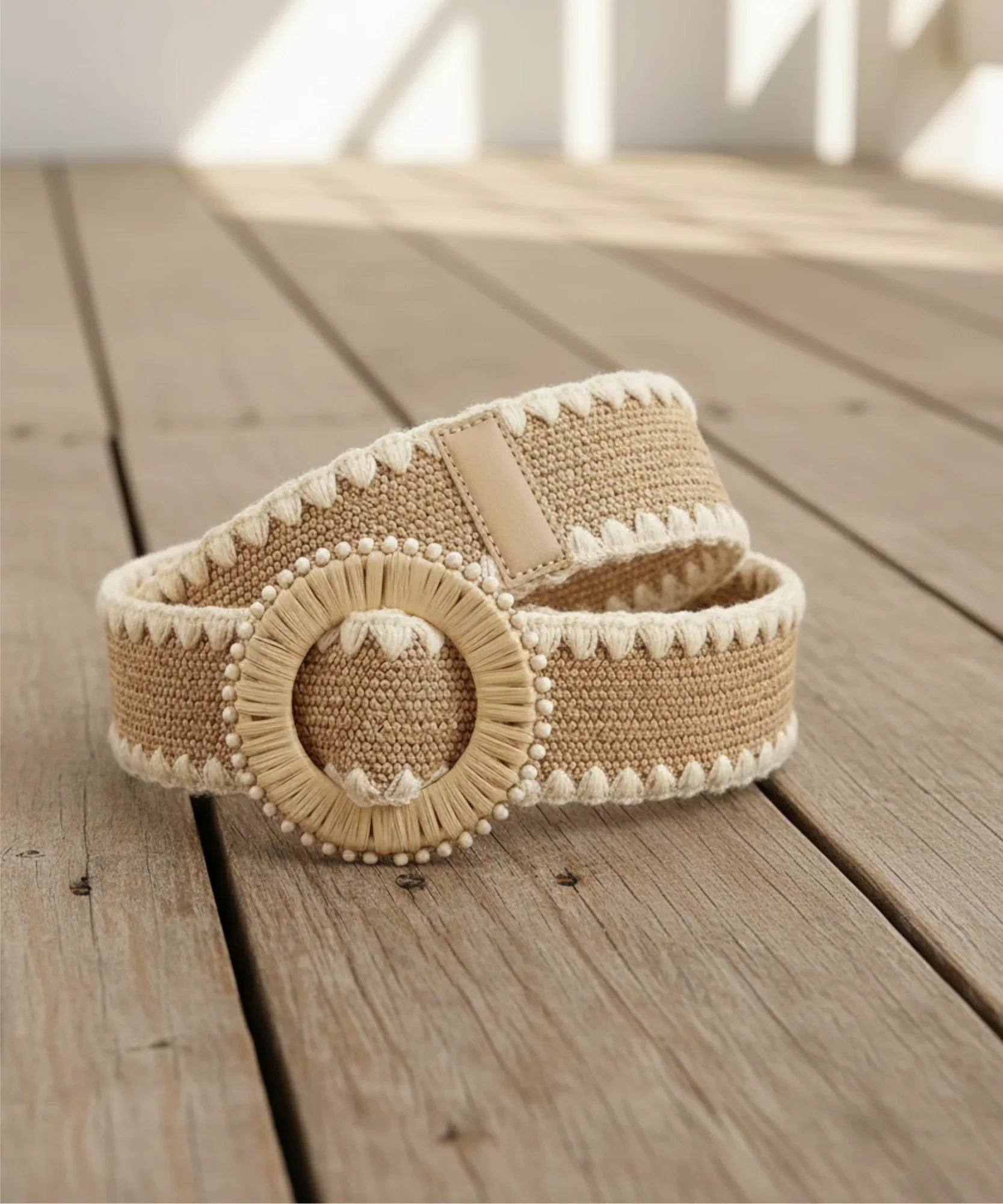 Comprar Cinto Boho Feminino Largo Palha Trançada Natural fivela redonda decorativa cintura alta estilo bohemian barato ANELLIMN