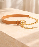 Cinto Feminino Corrente Dourada Couro Sintético Fino Elegante | Cemin