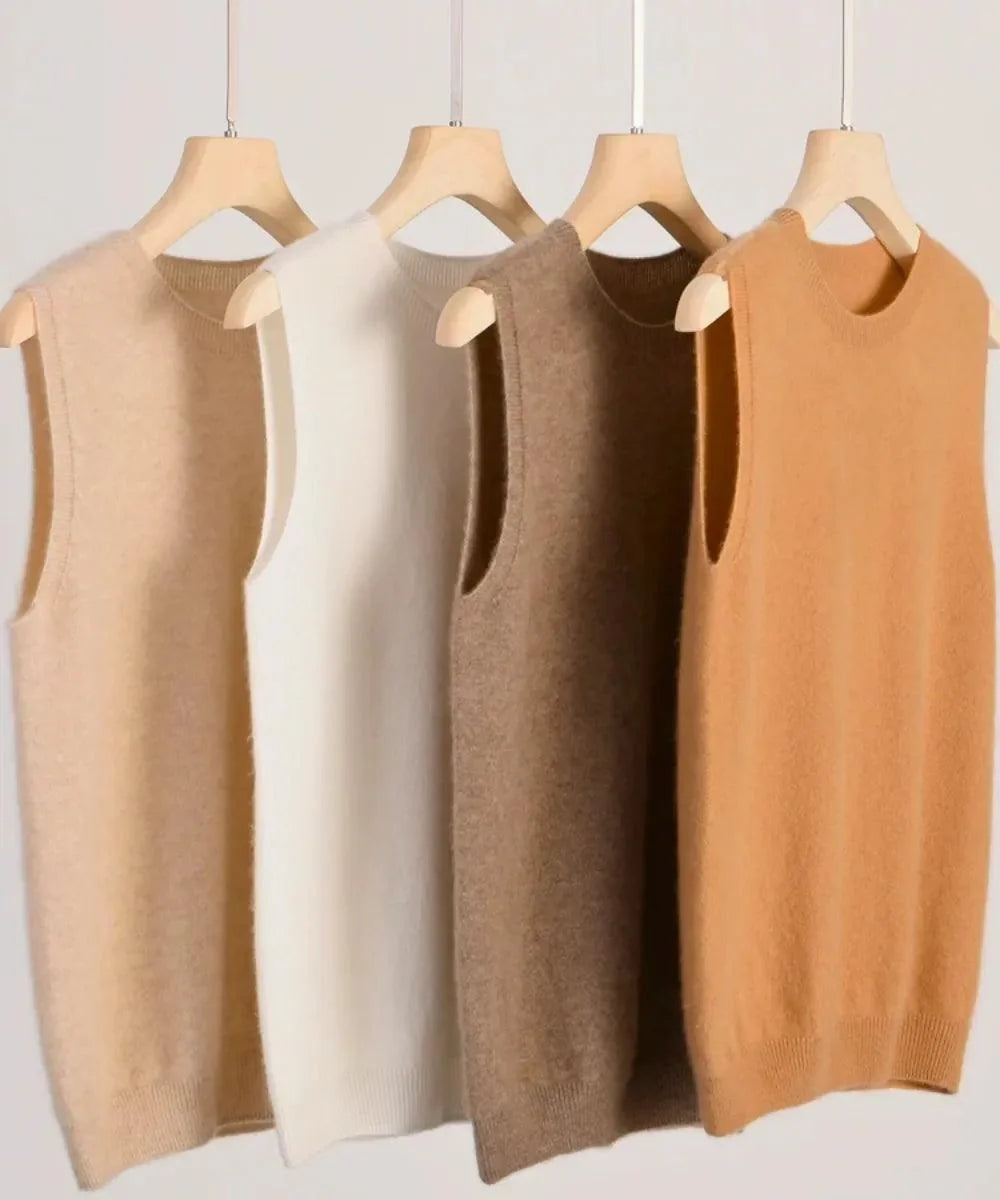 Women's merino wool sweater vest, color swatches