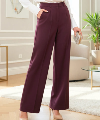 Women's Burgundy Tailored Blazer and Pants Set | Lolie