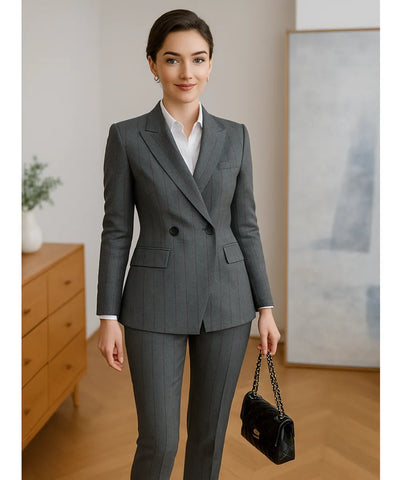 Women's Pinstripe Blazer and Pants Set | Giza