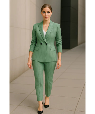 Women's Pinstripe Blazer and Pants Set | Giza