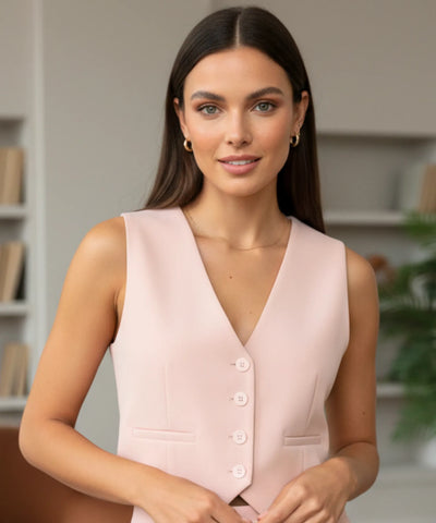 Women's Tailored Vest and Wide Leg Pants Set | Kaylee