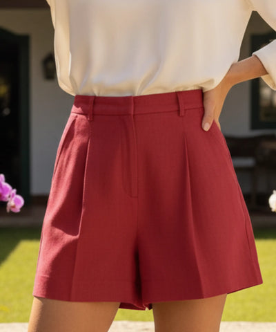 Women’s Linen Tailored Vest and Shorts Set | Fefa