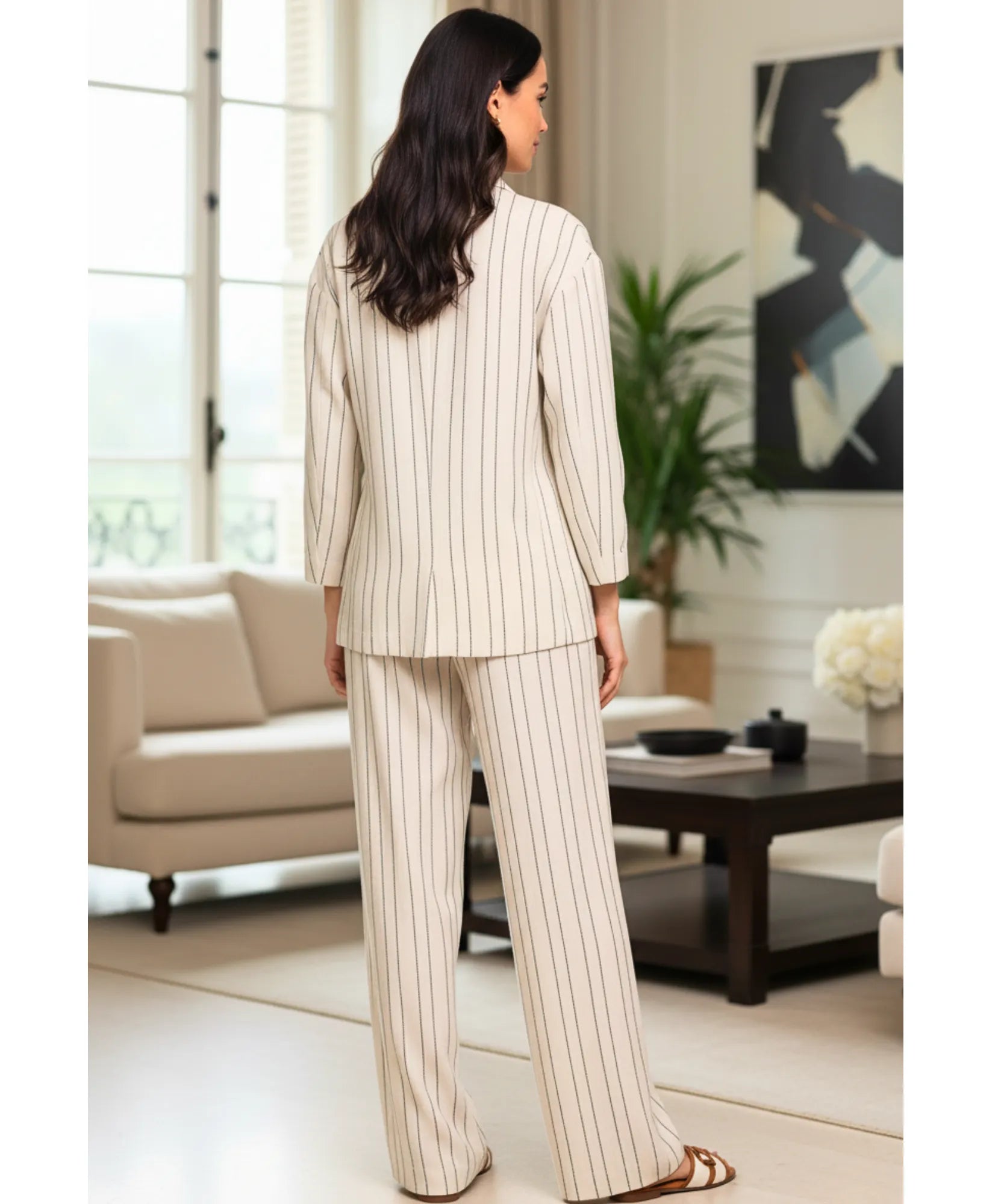 Comprar Conjunto Alfaiataria Feminino Linho Elegante com Blazer e Calça ZARA
