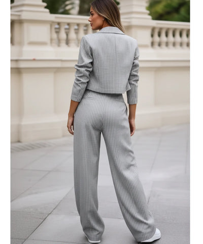 Women’s Pinstripe Tailored Blazer and Pants Set | Grace