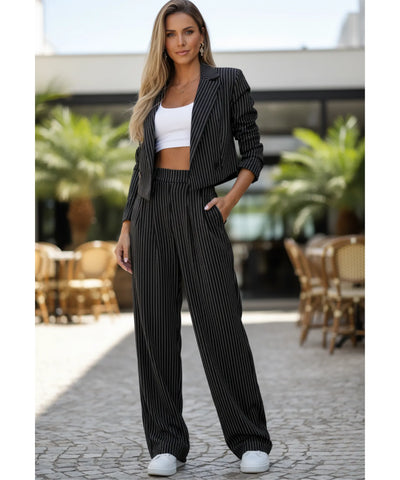 Women’s Pinstripe Tailored Blazer and Pants Set | Grace