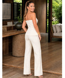 Women's Strapless Tailored Two Piece Set | Gigi