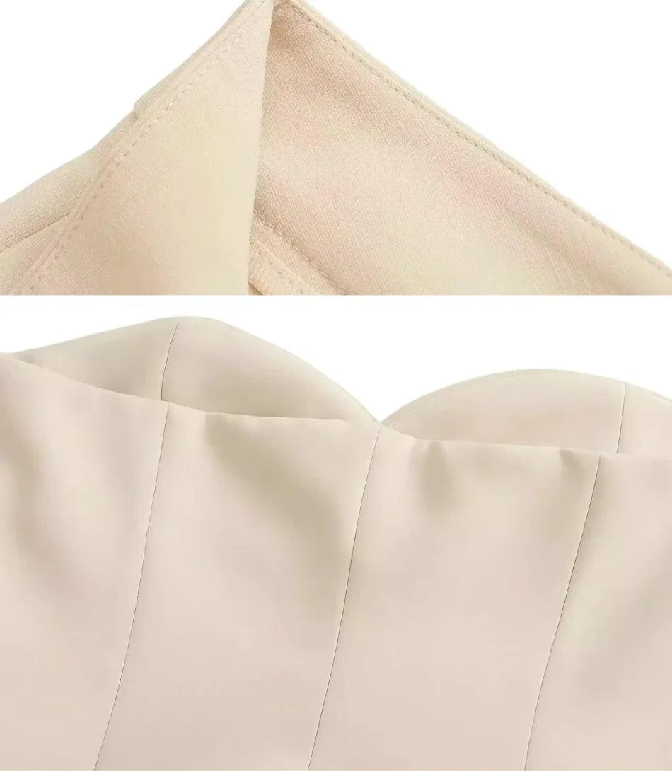 Comprar Conjunto Alfaiataria Tomara que Caia com Calça Reta OfF White para Trabalho, Eventos ou Reuniões Elegantes ZARA

