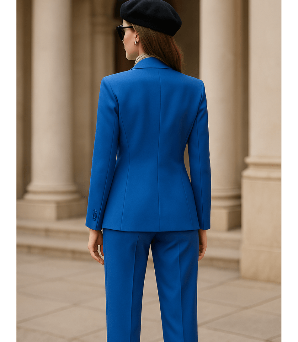 Comprar conjunto feminino alfaiataria azul com colete e calça elegante para trabalho e reuniões em promoção ZARA
