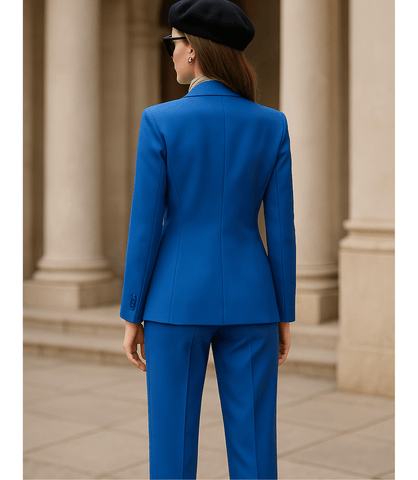 Comprar conjunto feminino alfaiataria azul com colete e calça elegante para trabalho e reuniões em promoção ZARA
